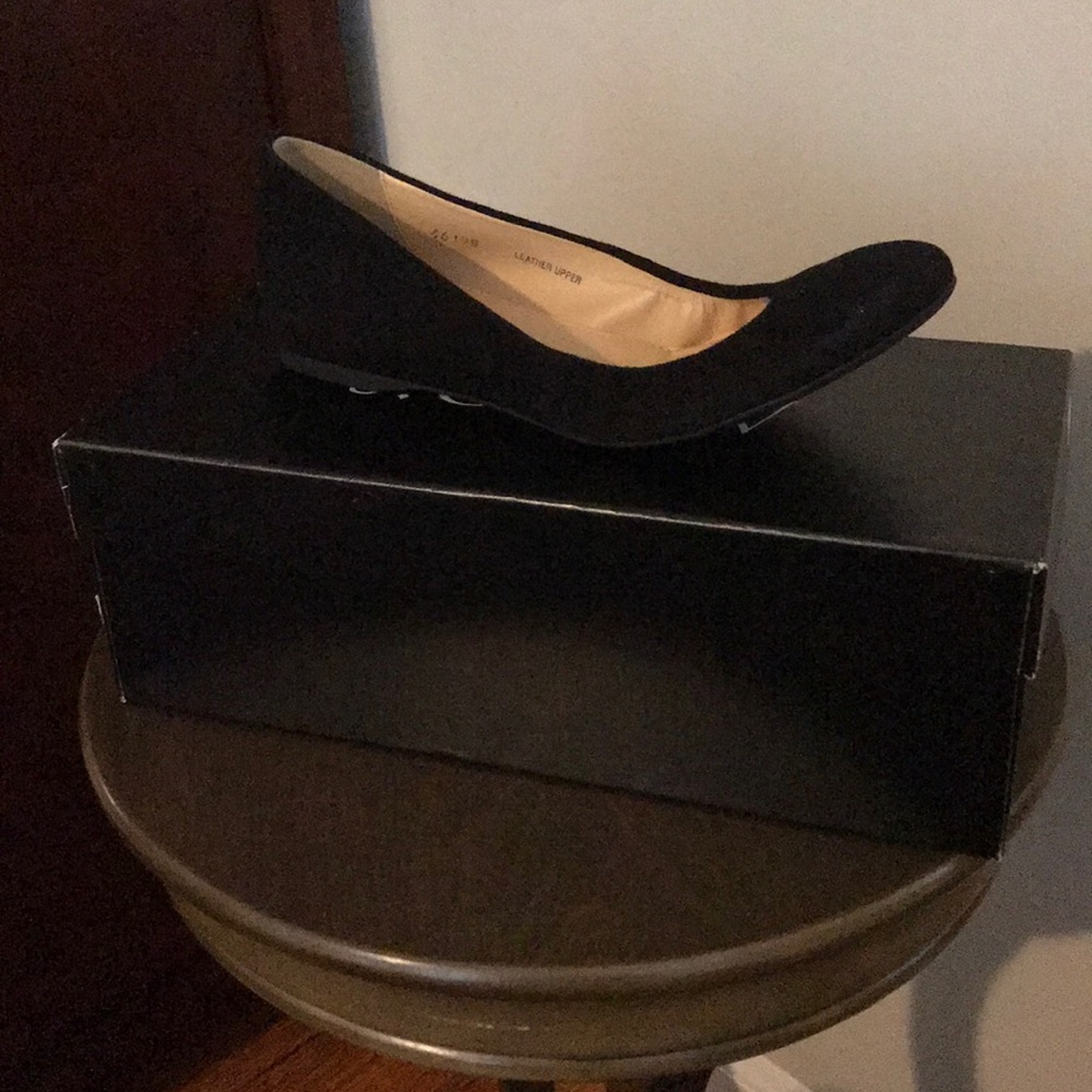 NWT Black Suede J.CREW Ballet Flats, Sz 6